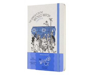 Блокнот Moleskine Le Wizard of Oz Large A5 120 листов без линовки белый/голубой на сшивке (130x210 мм)